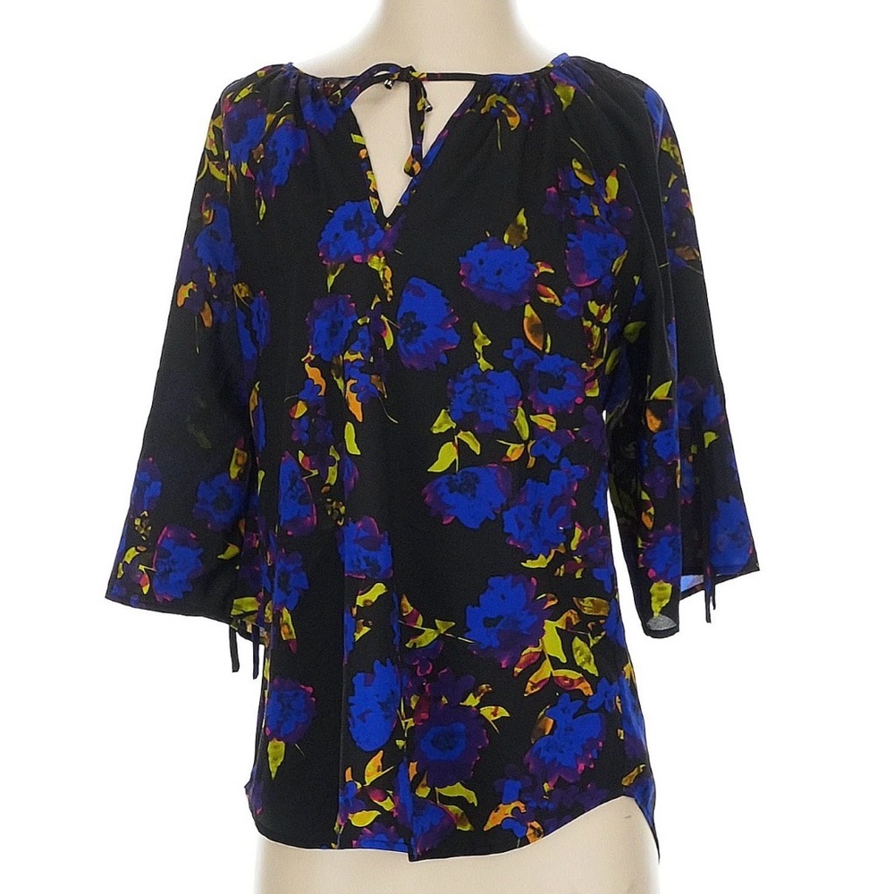 Yumi Kim Floral Keyhole Tie Blouse Size Small